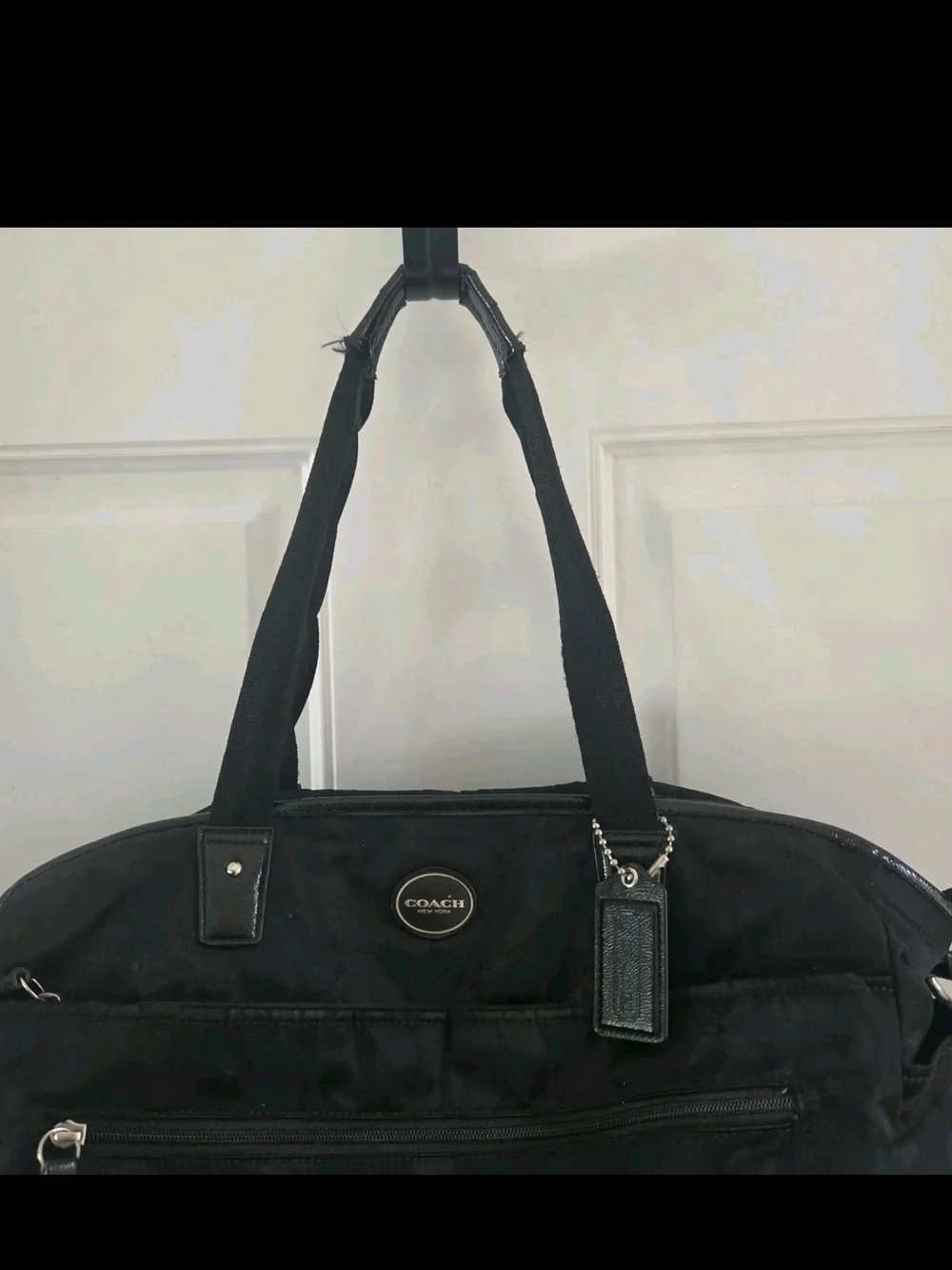 Coach Signature Black Nylon Baby Diaper Shoulder Bag With Changing Pad F77577